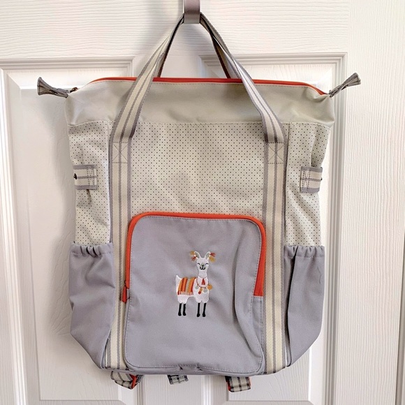 Day Away Backpack - Whisper Grey Colorblock with Llama monogram - Picture 2 of 4